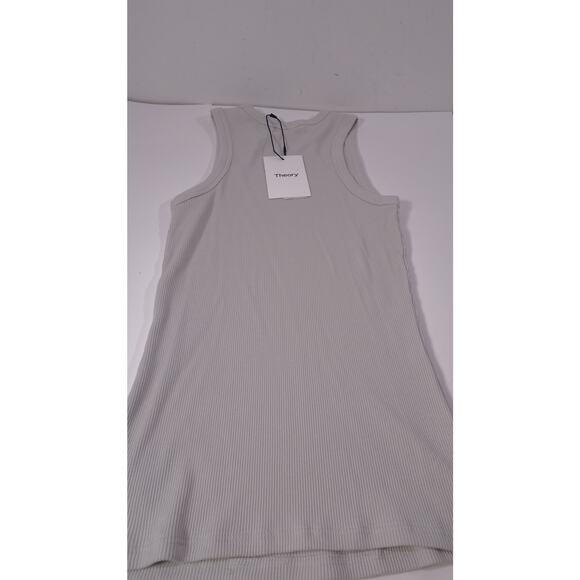 Theory Women's Fitted Tank O _ 2 Compact Rib Top Sz P NWT 130 Lunar Rock IRRG - Picture 7 of 8